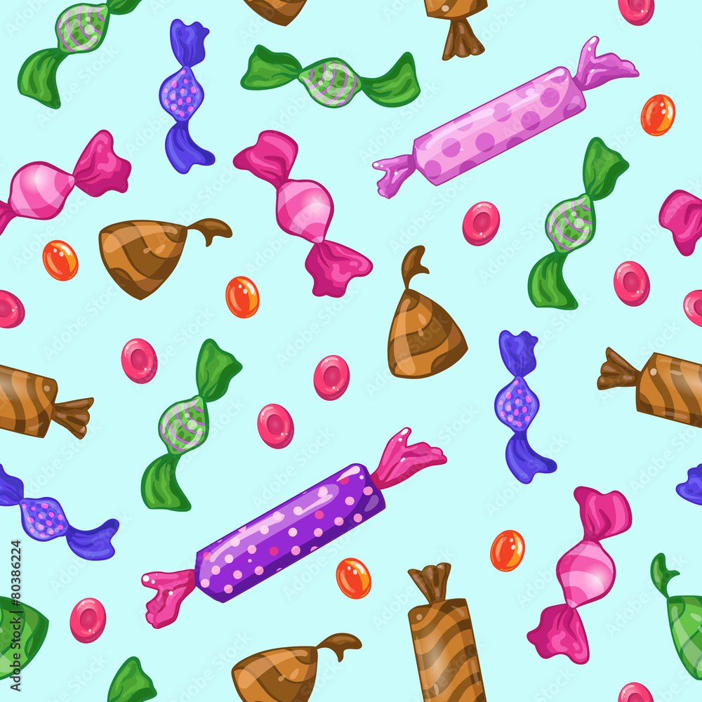 Poster seamless pattern with candies