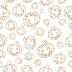 Seamless pattern with pumpkins