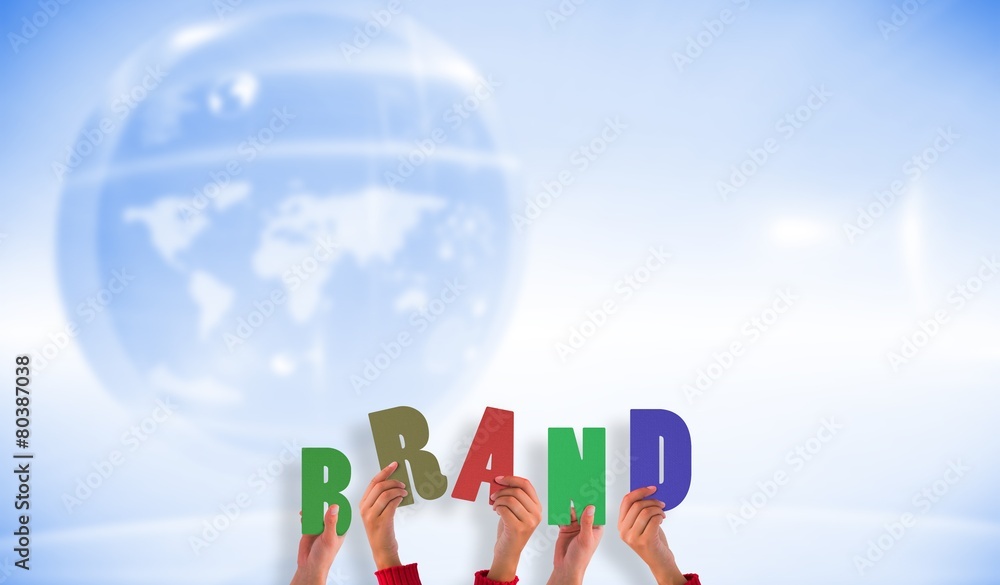 Poster composite image of hands showing brand