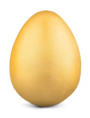 Egg. Golden egg isolated on white background.