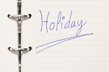 holiday word on organizer