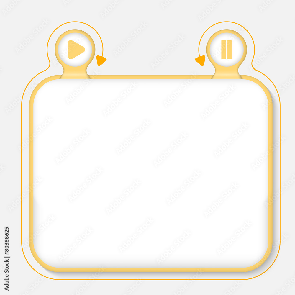 Poster text frame for your text and play symbol