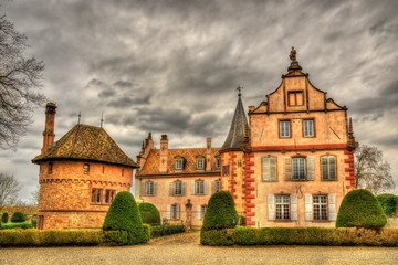 Naklejka premium The Chateau d'Osthoffen, a medieval castle in Alsace, France