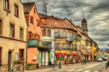 Fototapeta na wymiar Buildings in Wasselonne - Bas-Rhin, Alsace, France