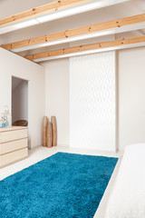 White and blue interior