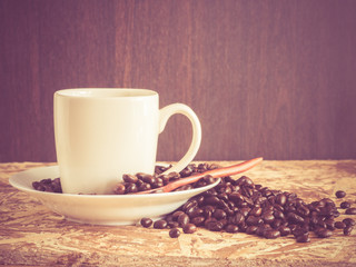 Coffee with filter effect retro vintage style