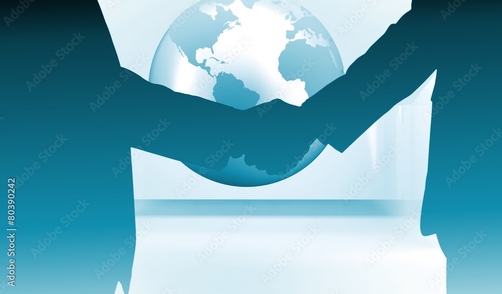 Aufkleber composite image of side view of shaking hands