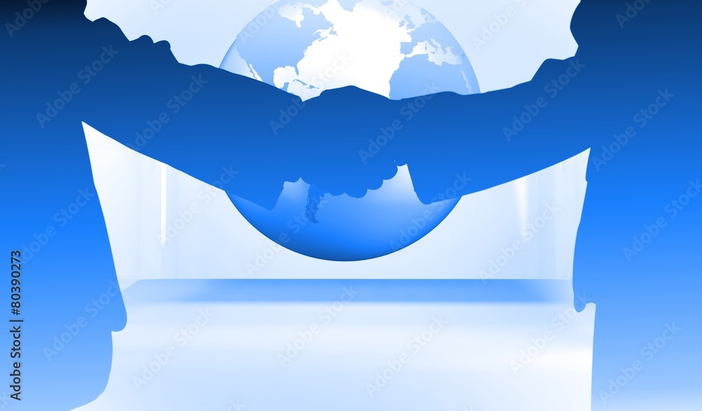 Aufkleber Composite image of side view of shaking hands