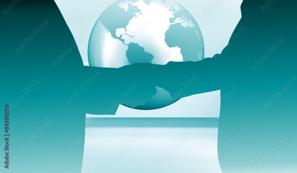 Aufkleber composite image of close up on two businesspeople shaking hands