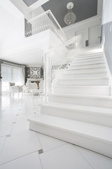 White staircase in expensive house