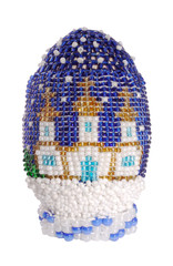 easter egg from beads isolated on white