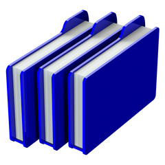 Blue folders isolated on white background