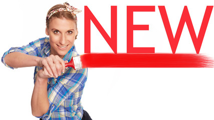 Junge Frau beim malt NEW