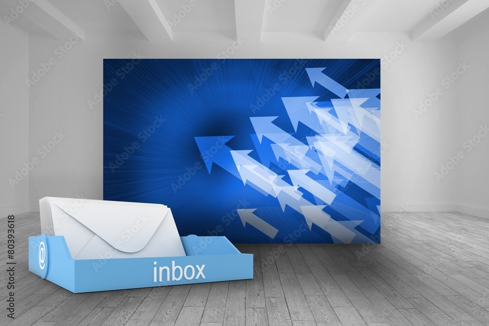 Poster Composite image of blue inbox