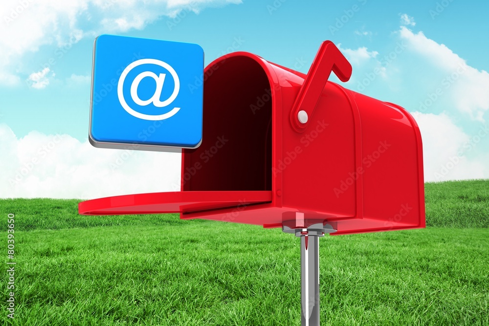 Poster Composite image of red email postbox