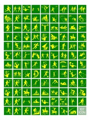 A Set of Yellow and Green Sport Icons
