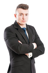 Potrait of a serios banker