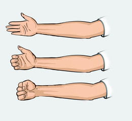 set of hand painted man.From the shoulder to the wrist.