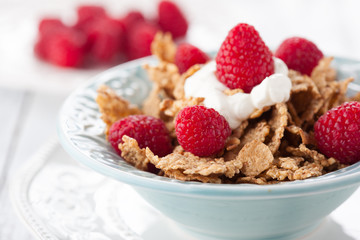 Healthy breakfast with fresh berries