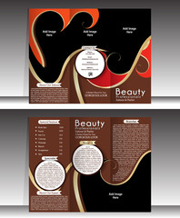 Tri Fold Beauty Parlor Brochure Template