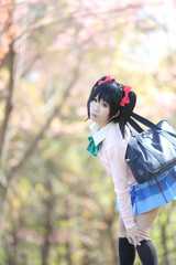 asian schoolgirl with nature