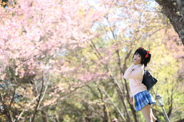 asian schoolgirl with nature