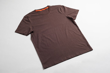 Brown tshirt template ready for your graphic design.