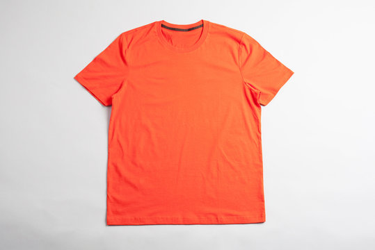 Orange Tshirt Template Ready For Your Graphic Design.