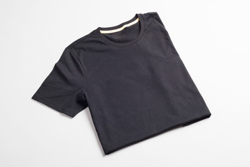 Black tshirt template ready for your graphic design.