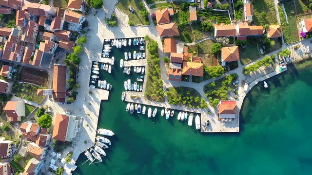 Aerial footage of beautiful harbour