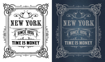 Retro design, dark and white set. Vector