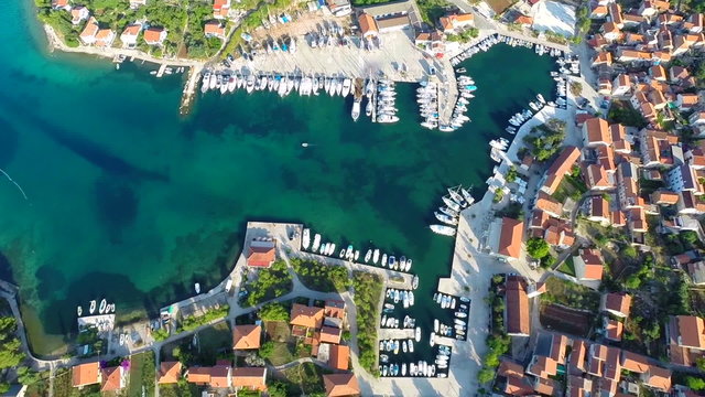 Aerial footage of beautiful harbour