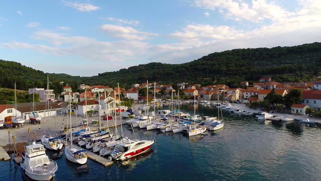 Aerial footage of beautiful harbour