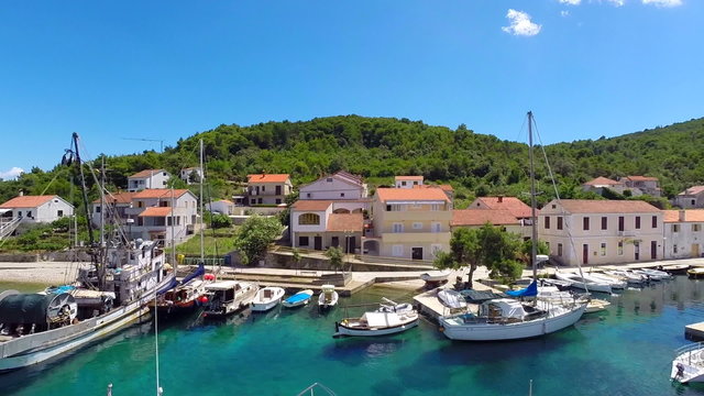 Aerial footage of beautiful harbour