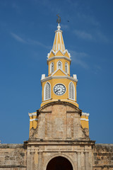 Fototapeta na wymiar Historic Clock Tower (Torre del Reloj) in Cartagena