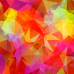 Abstract triangular & futuristic background with vibrant colors