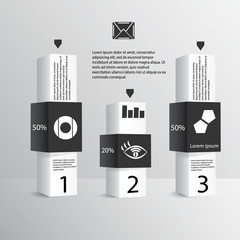 3d business pillars vector template