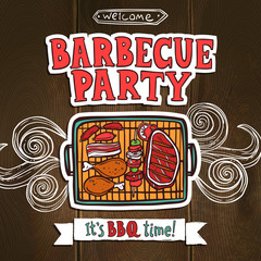 Bbq Grill Party Poster