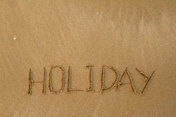 Happy Holidays Message on Beach