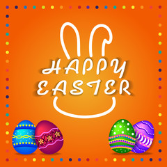Happy Easter Card-Orange Background