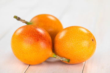 Sweet granadilla or grenadia (lat. Passiflora ligularis) fruit