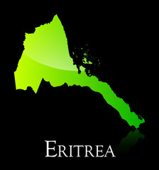 Eritrea green shiny map