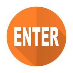 enter orange flat icon