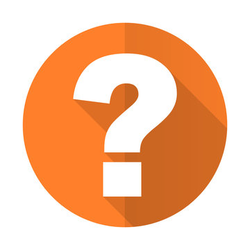 question mark orange flat icon ask sign
