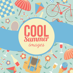 Summertime vacations and traveling background.