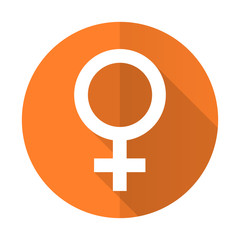 Obraz premium female orange flat icon female gender sign