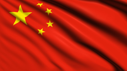 China flag with fabric structure