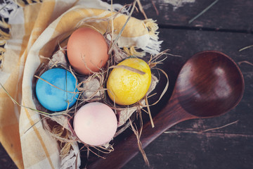 Easter eggs photo composition