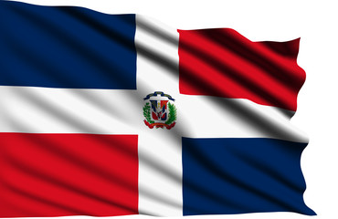 Dominican Republic flag with fabric structure