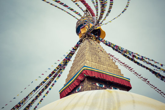 Boudhanath Stupa in the Kathmandu valley, Nepal